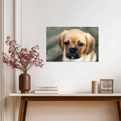 Sad Puppy with Worried Eyes | Cute Dog Photography | Emotional Pet Poster - Photography Poster