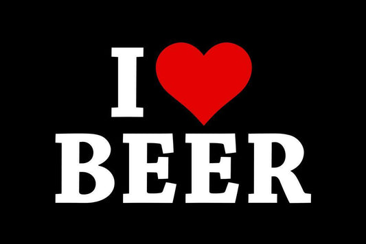 I Love Beer Poster | Simple Black and White Sign | Bar Wall Decor
