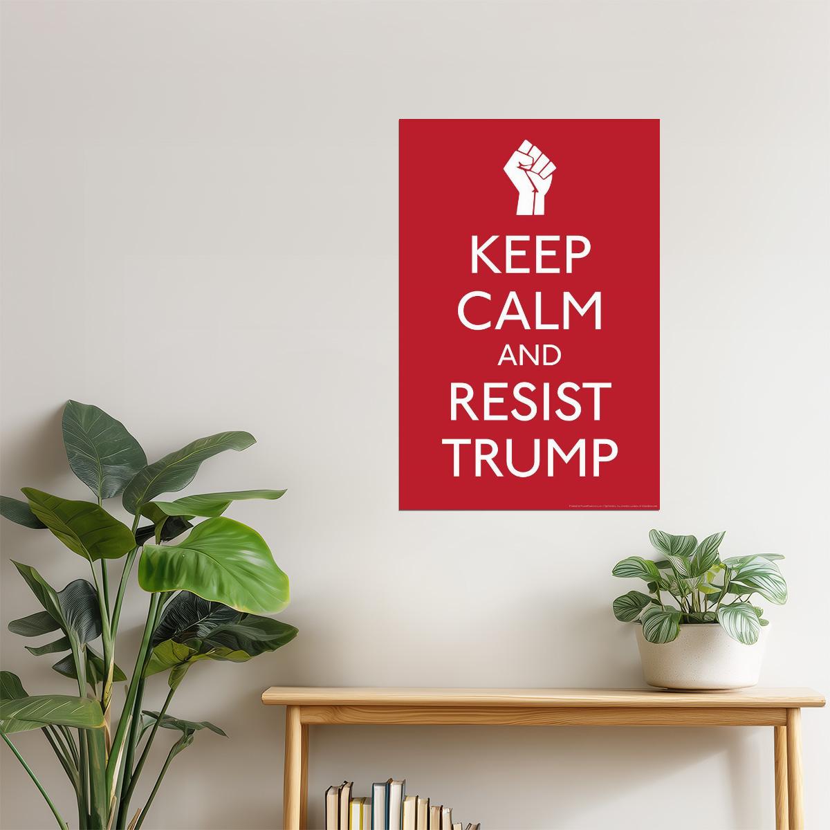Keep Calm and Resist Trump | Political Motivational Poster