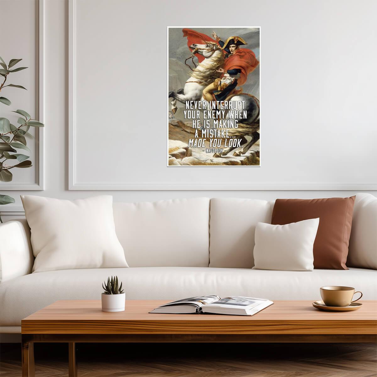 Napoleon Made You Look Quote | Funny Meme Poster | Classic Art Parody - Type & Quotes Poster
