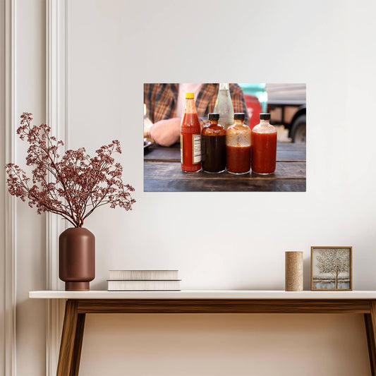 Sauces on a Picnic Table | BBQ Photography Print | Food Poster - Photography Poster