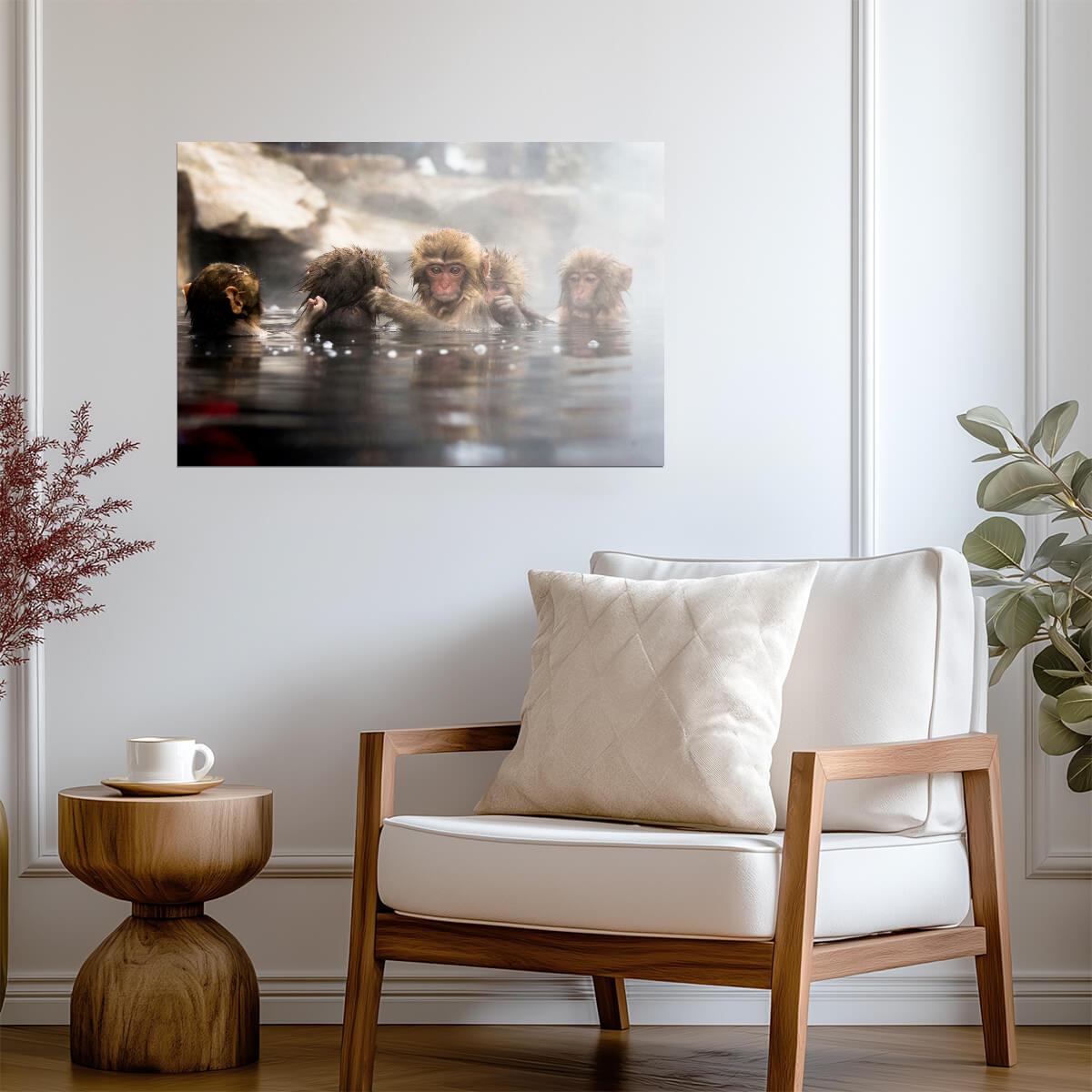 Japanese Macaque Snow Monkey | Wildlife Photography Print | Animal Wall Poster