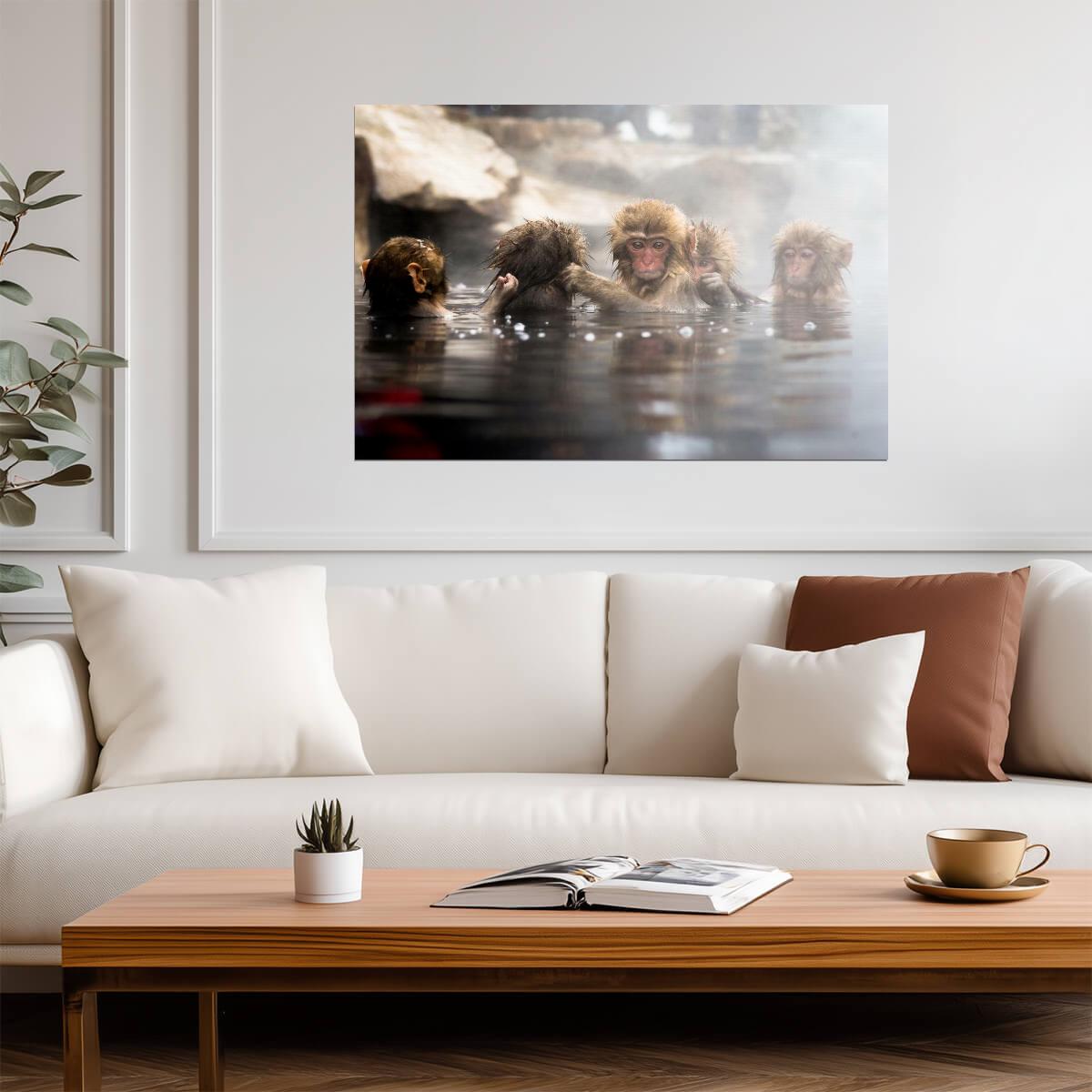 Japanese Macaque Snow Monkey | Wildlife Photography Print | Animal Wall Poster