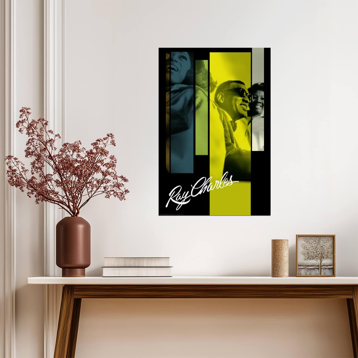 Ray Charles and The Raelettes | Vintage Concert Poster | Soul & Blues Music Legends Art - Music Poster