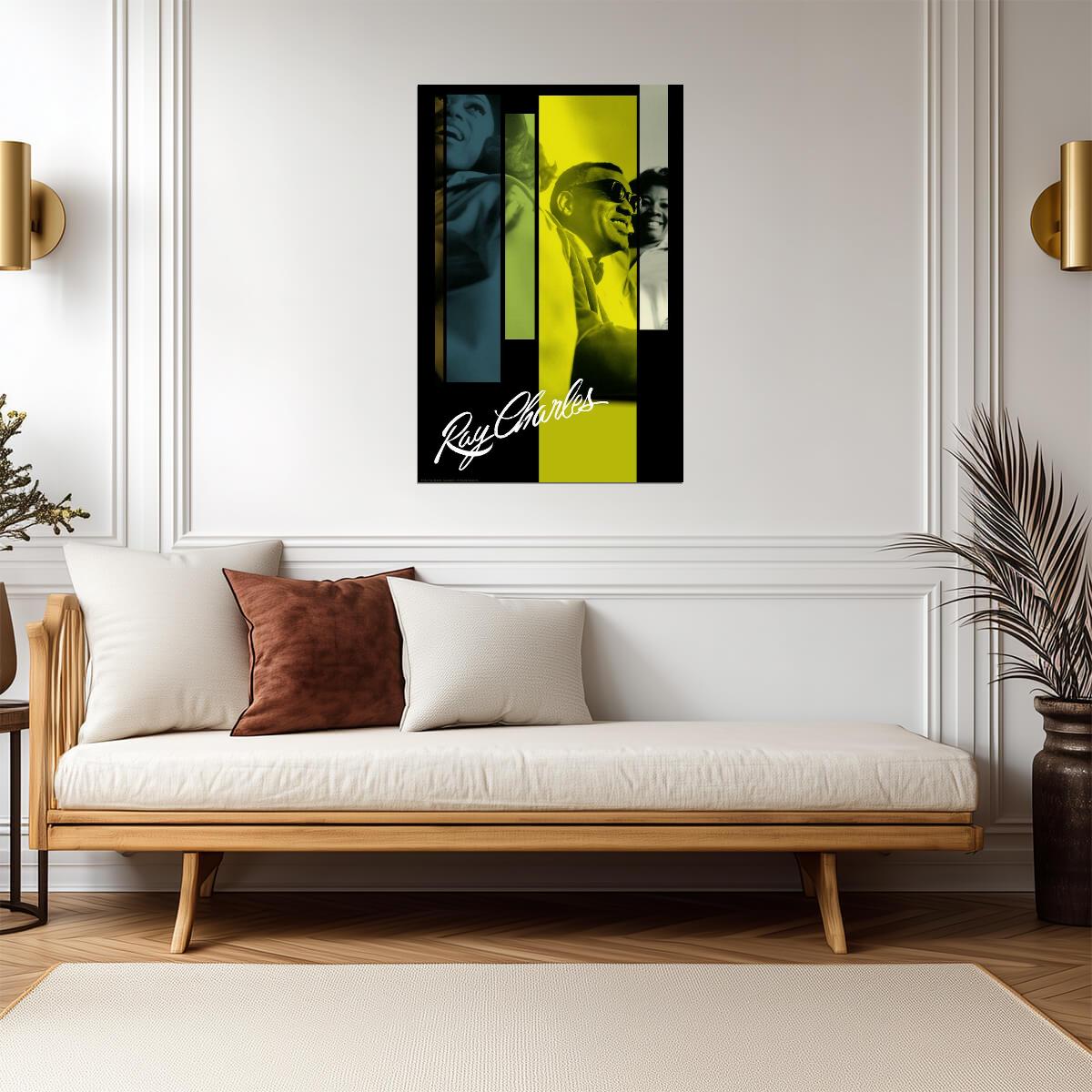 Ray Charles and The Raelettes | Vintage Concert Poster | Soul & Blues Music Legends Art - Music Poster