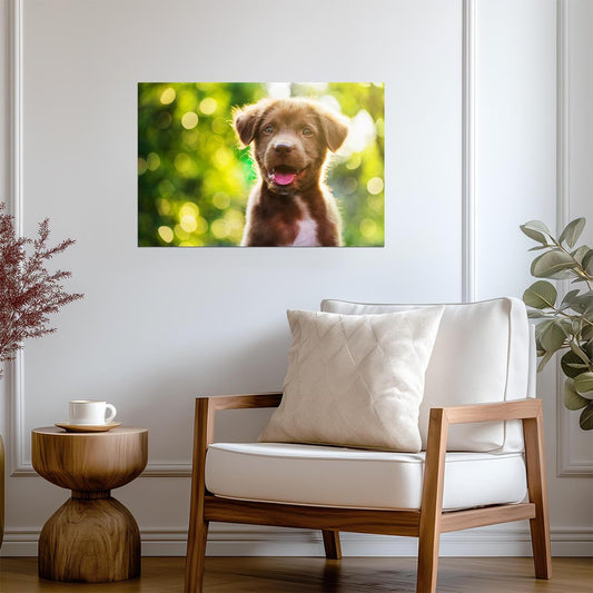 Cute Brown Puppy Outside | Pet Photography | Adorable Dog Poster - Photography Poster