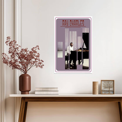 Ray Charles at the Piano | Stylized Music Legend Poster | Vintage Graphic Art Print - Music Poster