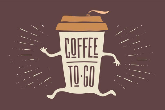 Coffee To Go Cup Illustration | Minimalist Funny Kitchen Poster | Coffee Lover Wall Art - Type & Quotes Poster