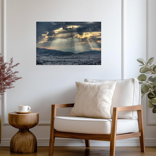Sunset Over Athens Greece | Cityscape Photography | European Travel Poster - Photography Poster