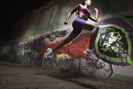 Woman Running Mid-Air on a Beach | Fitness Photography | Inspirational Sports Poster - Sports Poster