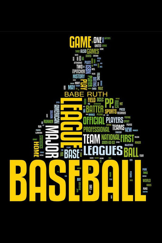 Baseball Word Cloud | Typographic Sports Art | Babe Ruth Tribute Poster - Sports Poster