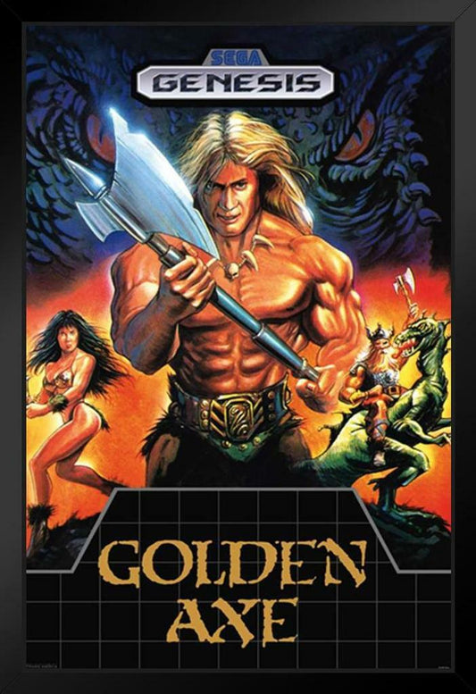 Golden Axe | Retro Gaming Poster | Nostalgia Genesis Arcade Art