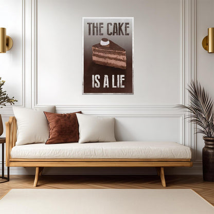 "The Cake Is A Lie" | Funny Quote Poster | Portal Gamer Wall Art