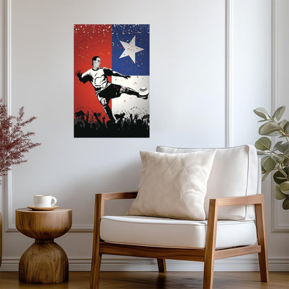 Chile National Soccer Team | Sports Poster | Football Fan Wall Art