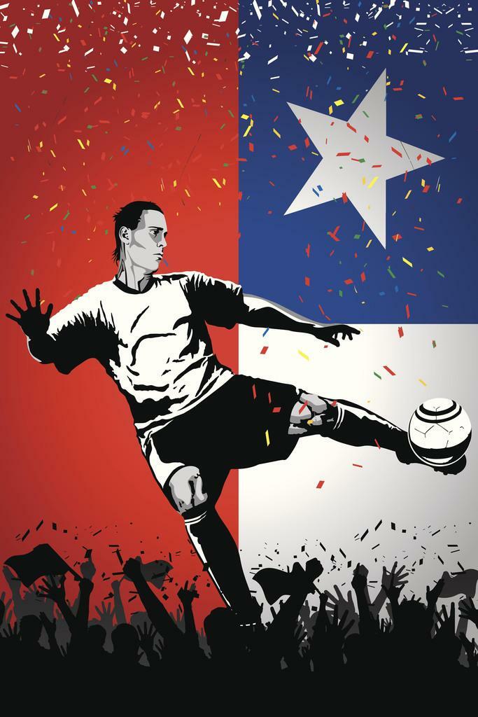 Chile National Soccer Team | Sports Poster | Football Fan Wall Art