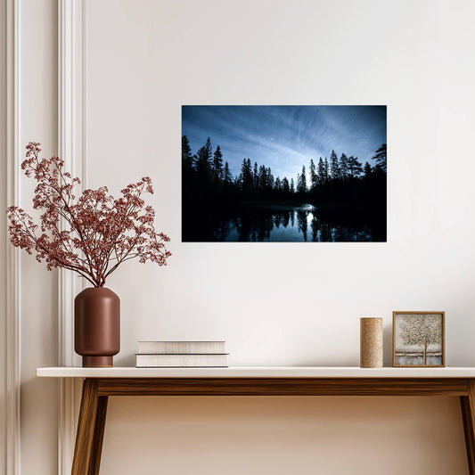 Illuminated by the Moon | Night Landscape Photography | Mystical Nature Poster - Photography Poster