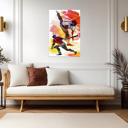 Baseball Pitcher and Batter | Abstract Sports Illustration | Dynamic Action Art Poster - Sports Poster