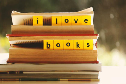 I Love Books Still Life | Bibliophile Photography Print | Reading Nook Decor Poster - Photography Poster