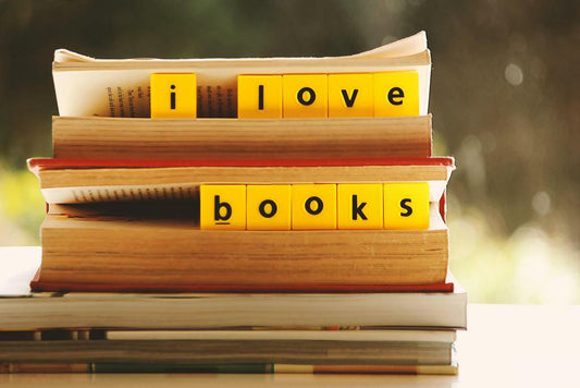 I Love Books Still Life | Bibliophile Photography Print | Reading Nook Decor Poster - Photography Poster