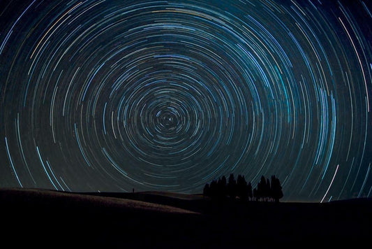Star Trails Over Tuscany | Night Sky Photography | Italian Landscape Poster - Photography Poster