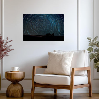 Star Trails Over Tuscany | Night Sky Photography | Italian Landscape Poster - Photography Poster