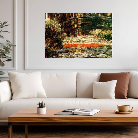 Claude Monet The Japanese Footbridge | Impressionism Art Print | Famous Painting Poster