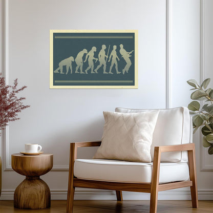 Guitar Player Evolution Parody | Funny Music Themed Poster | Humorous Wall Art for Guitarists - Music Poster