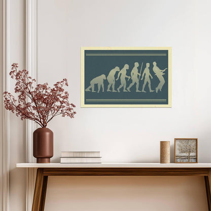 Guitar Player Evolution Parody | Funny Music Themed Poster | Humorous Wall Art for Guitarists - Music Poster