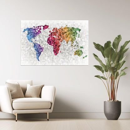 World Map | Abstract Global Network Poster