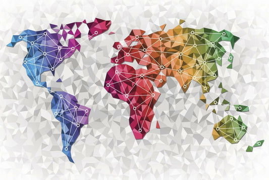 World Map | Abstract Global Network Poster