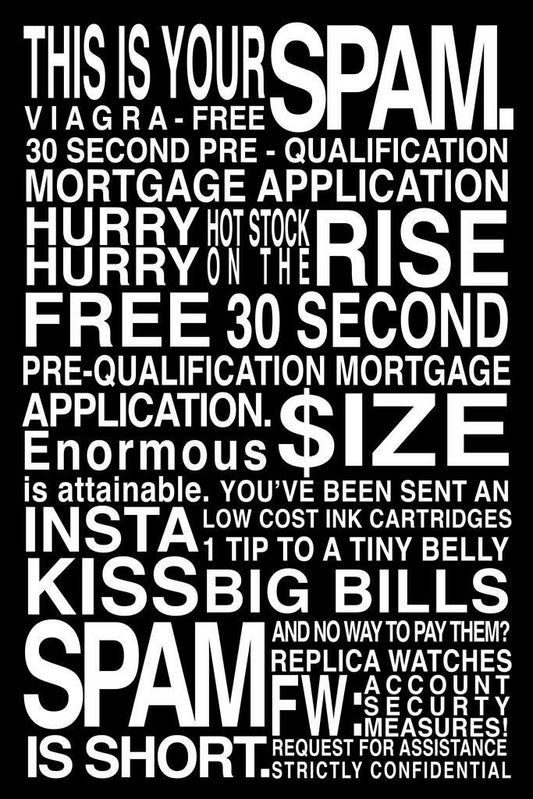 Spamifesto | Funny Demotivational Poster (Black)