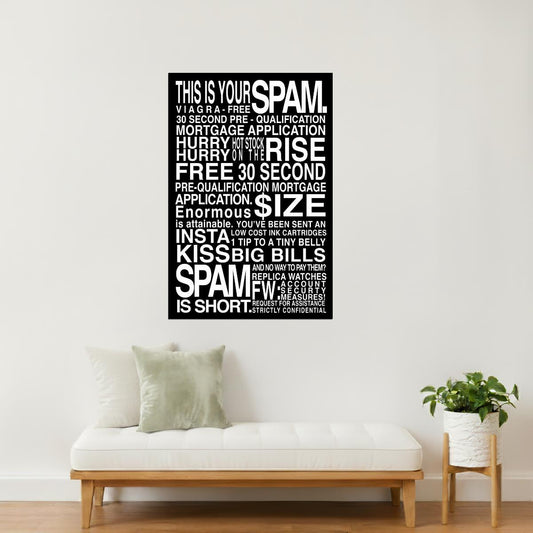 Spamifesto | Funny Demotivational Poster (Black)