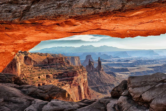 Inside Mesa Arch at Sunrise | Canyonlands National Park | Landscape Photography Poster - Photography Poster