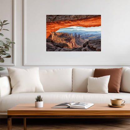 Inside Mesa Arch at Sunrise | Canyonlands National Park | Landscape Photography Poster - Photography Poster