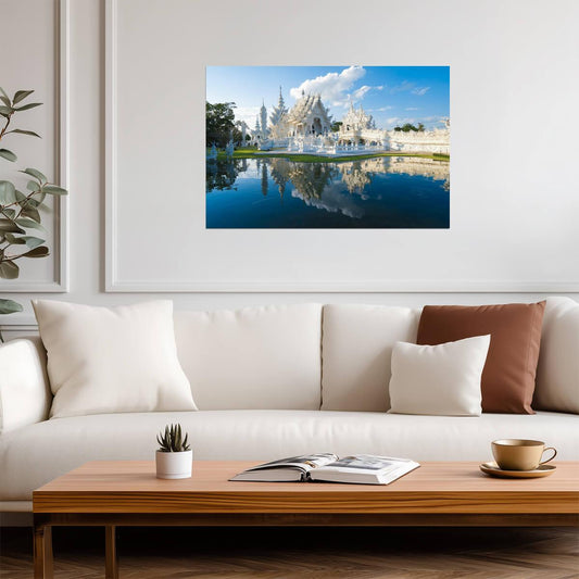 Wat Rong Khun (White Temple) | Chiang Rai Thailand Photography | Landmark Poster - Photography Poster