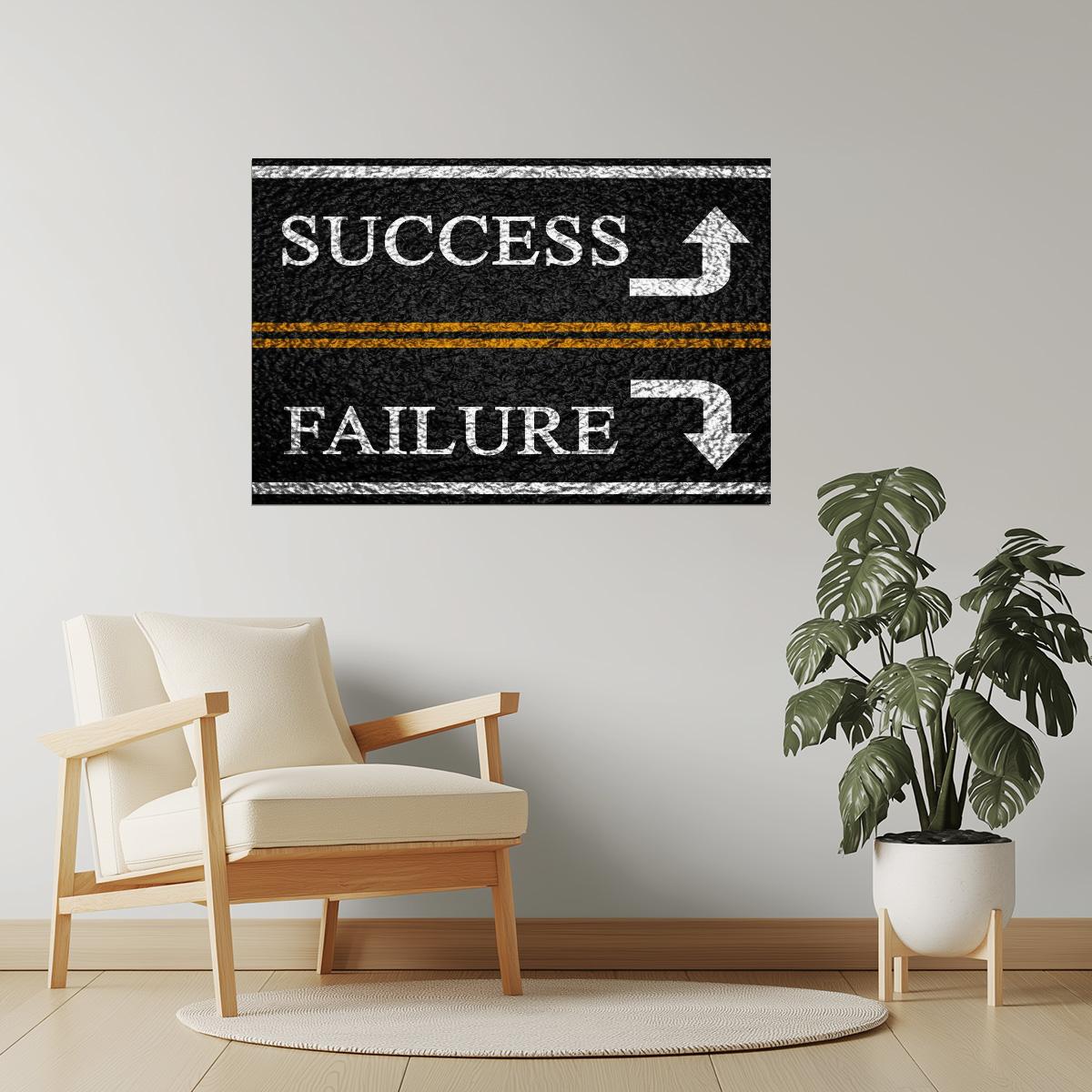 Success and Failure | Road Sign Motivational Poster