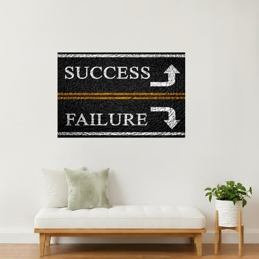 Success and Failure | Road Sign Motivational Poster