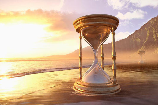 Hourglass on an Ocean Beach | Surreal Photography Print | Time and Nature Poster - Photography Poster