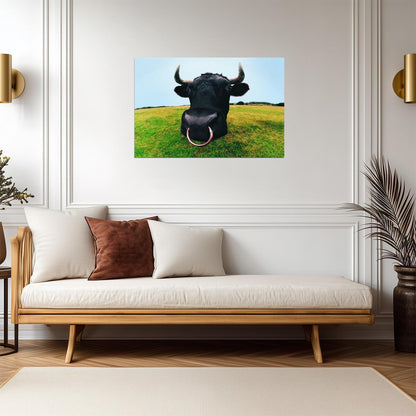 Closeup of a Bull's Head | Farm Animal Photography | Bull Poster - Photography Poster