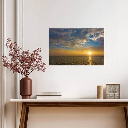 Colorful Sunset at Sea | Ocean Photography Print | Seascape Poster - Photography Poster