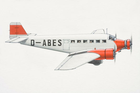 Junkers Ju 52 Aircraft 1930 | Vintage Aviation Print | German Transport Plane Poster