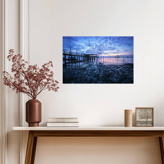 Old Wooden Pier at Sunrise | Seascape Photography | Coastal Landscape Poster - Photography Poster