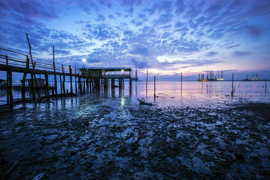 Old Wooden Pier at Sunrise | Seascape Photography | Coastal Landscape Poster - Photography Poster