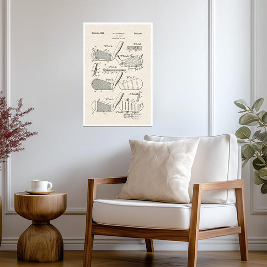 Golf Club Patent Print | 1931 Vintage Diagram Poster | Sports Wall Art - Vintage & Retro Poster