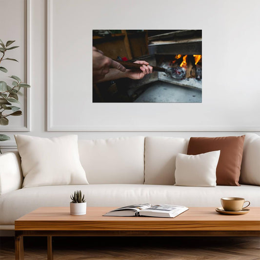 Pit Master Tending The Fire | BBQ Photography | Food and Cooking Poster - Photography Poster