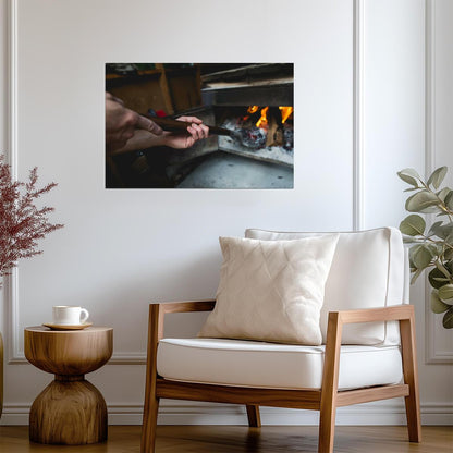 Pit Master Tending The Fire | BBQ Photography | Food and Cooking Poster - Photography Poster