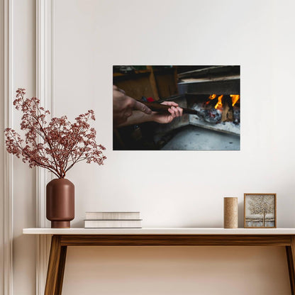 Pit Master Tending The Fire | BBQ Photography | Food and Cooking Poster - Photography Poster
