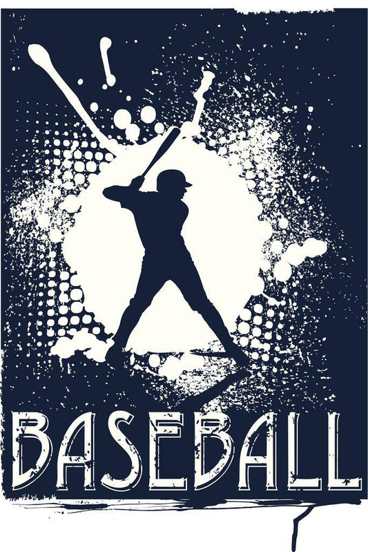 Baseball Batter Illustration | Grunge Style Sports Art | Dynamic Action Poster - Sports Poster