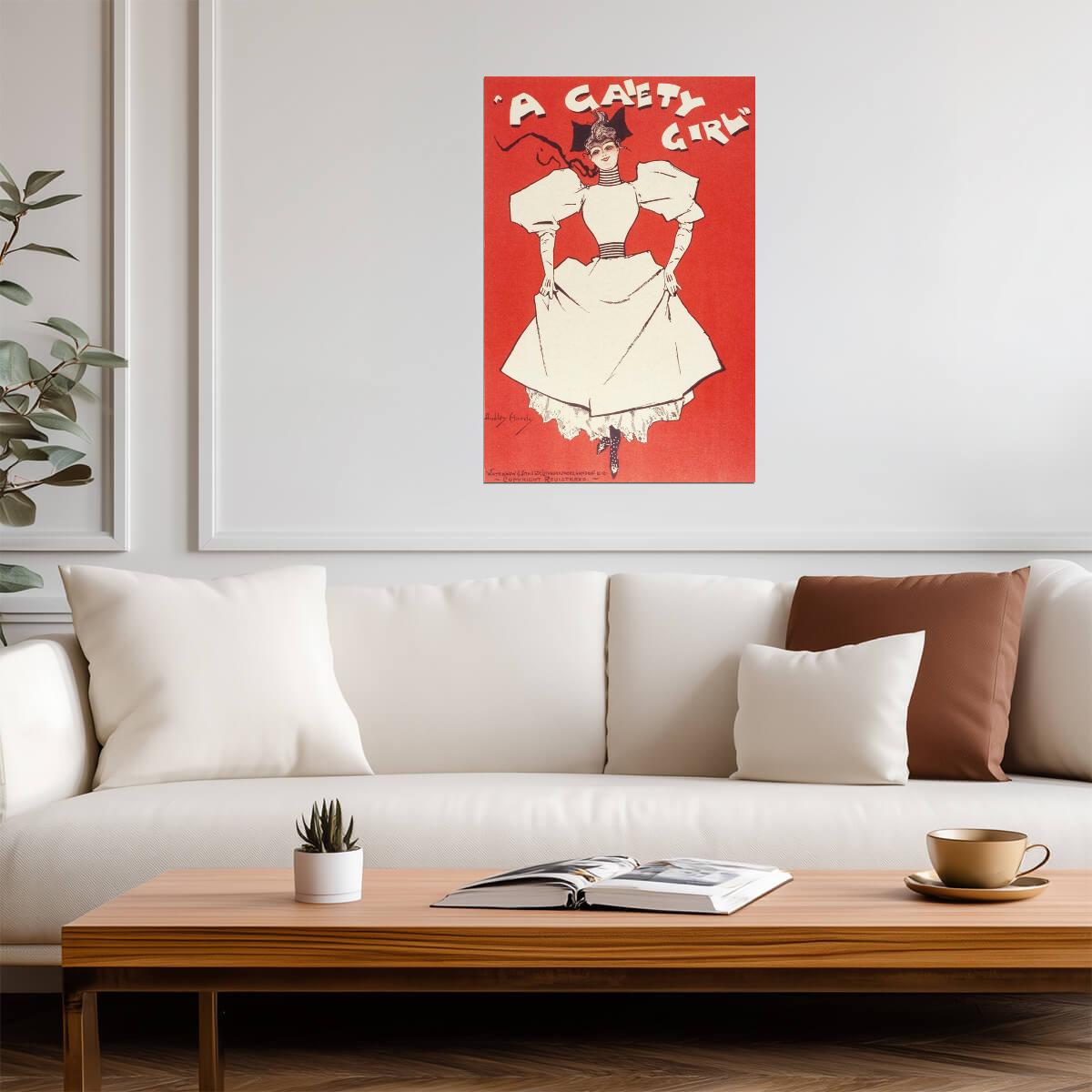 A Gaiety Girl Vintage Musical Ad | English Comedy Theatre Poster | Retro Victorian Era Art - Vintage & Retro Poster