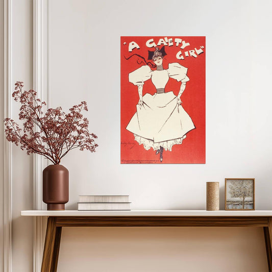 A Gaiety Girl Vintage Musical Ad | English Comedy Theatre Poster | Retro Victorian Era Art - Vintage & Retro Poster